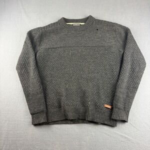 Icewear Sweater Men's M Gray 100% Wool Crewneck Textured Knit Pullover Iceland